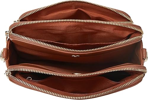 Vista 6 de Bolsos cruzados para mujer, bolso de hombro de tres capas, cuero vegano, múltiples compartimentos, bolsos, carteras, bolso de mano Hobo Clutch 2024