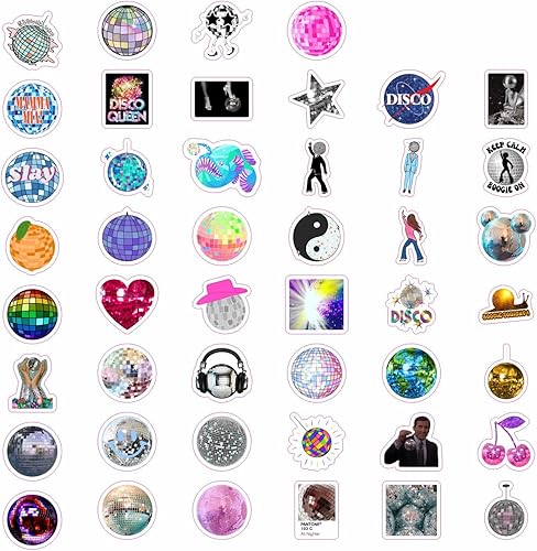Miniatura 4 de BulbaCraft 100 Piezas de Adhesivos de Discoteca, Adhesivos de Bola de Discoteca, Adornos de Bola de Discoteca, Regalos para Mujeres y Hombres