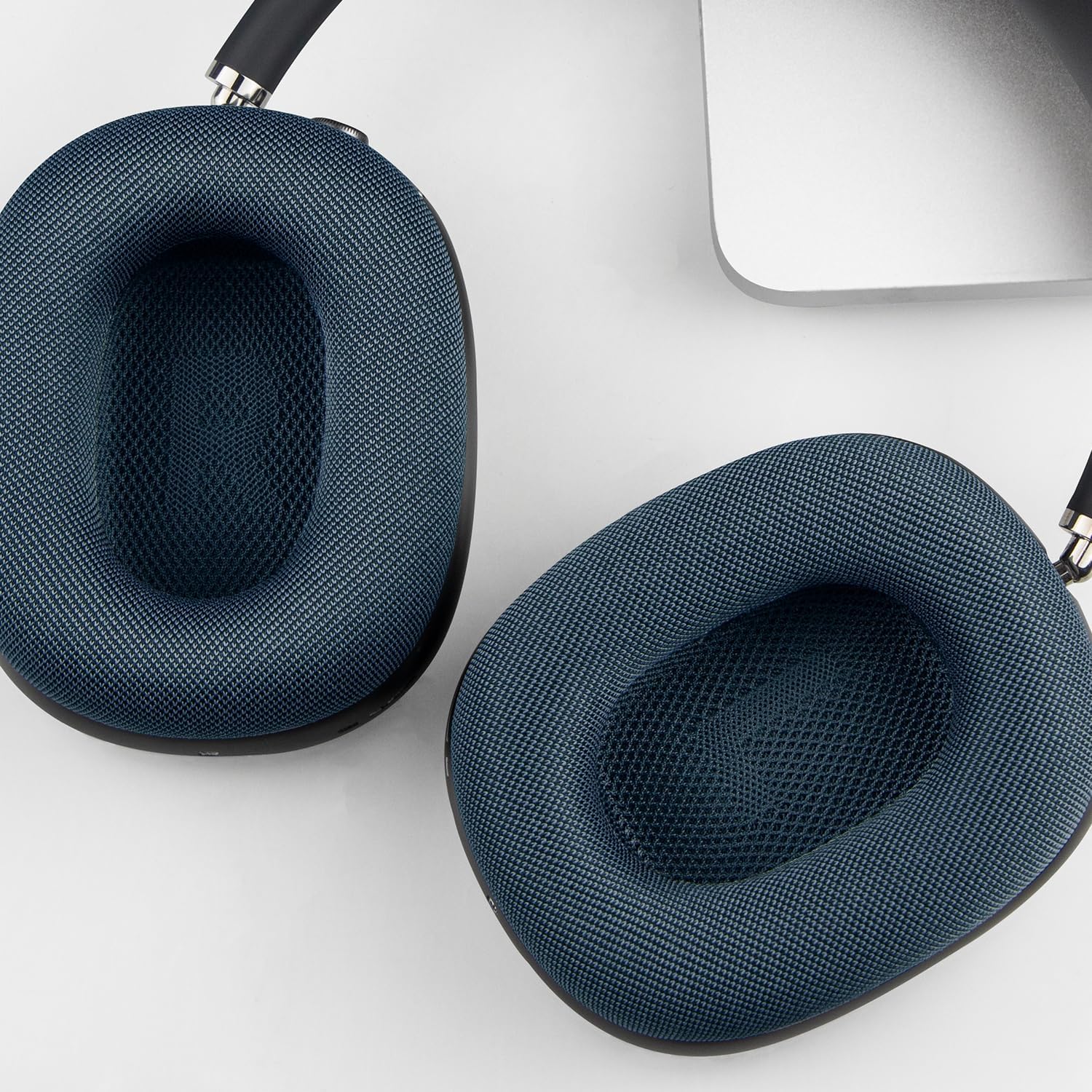 SOPROM Ear Cushions for AirPods Max 1 & 2 Over-Ear Headphones Earpads Replacement Covers Cups Pads with Durable Mesh Fabric, Softer Foam - Midnight Black
