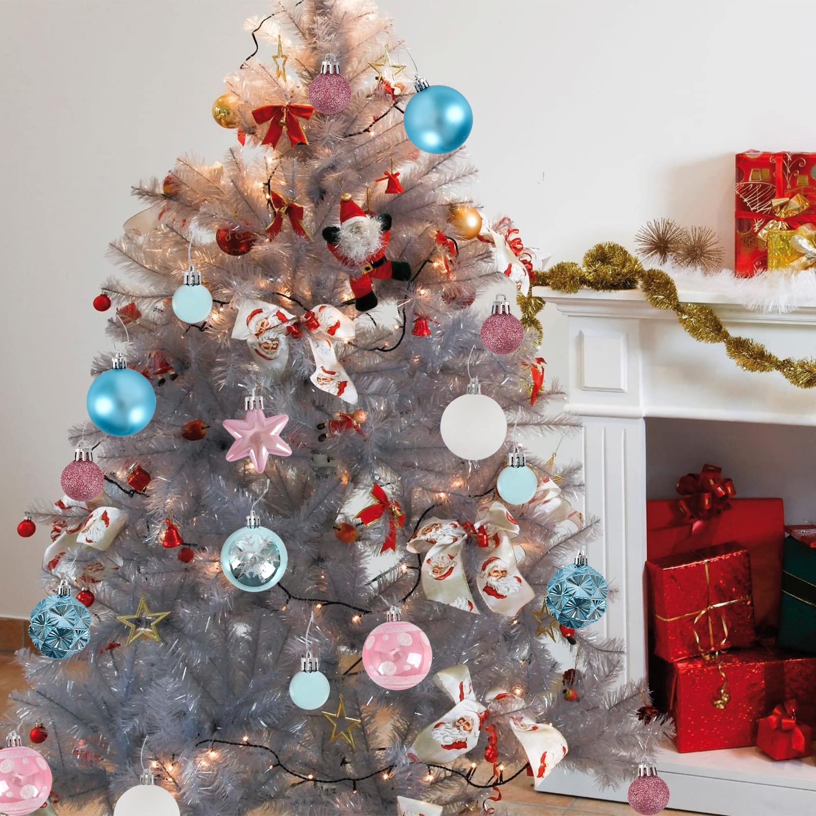 Lot De 42 Boules De Noël Incassables En Plastique - Décoration Sapin Multicolore - Réutilisable Et Sûr Pour Enfants Et Animaux