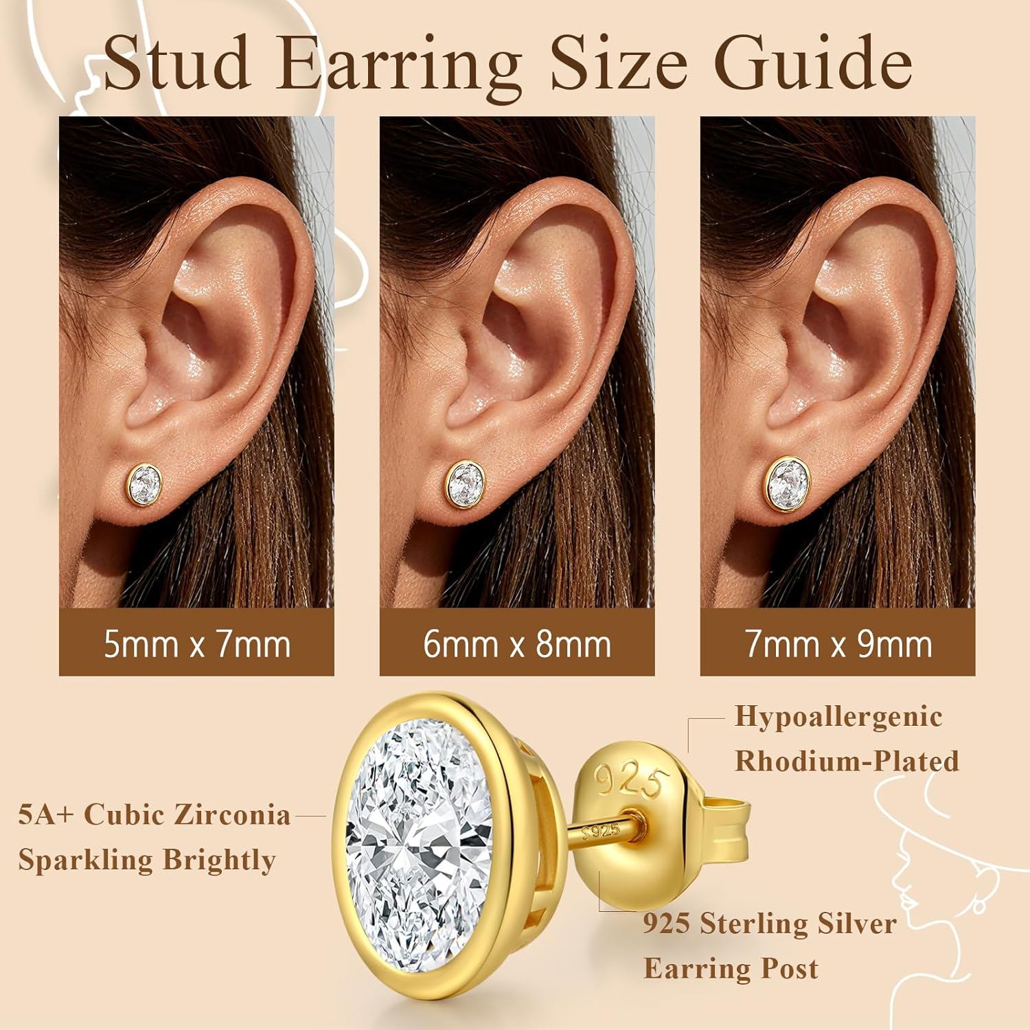 Brilliant Heart-cut/Oval-cut/Trillion-cut/Cushion-cut/Emerald-cut/Marquise-cut Stud, 925 Sterling Silver Cubic Zirconia Stud Earrings for Women Men - Image 5