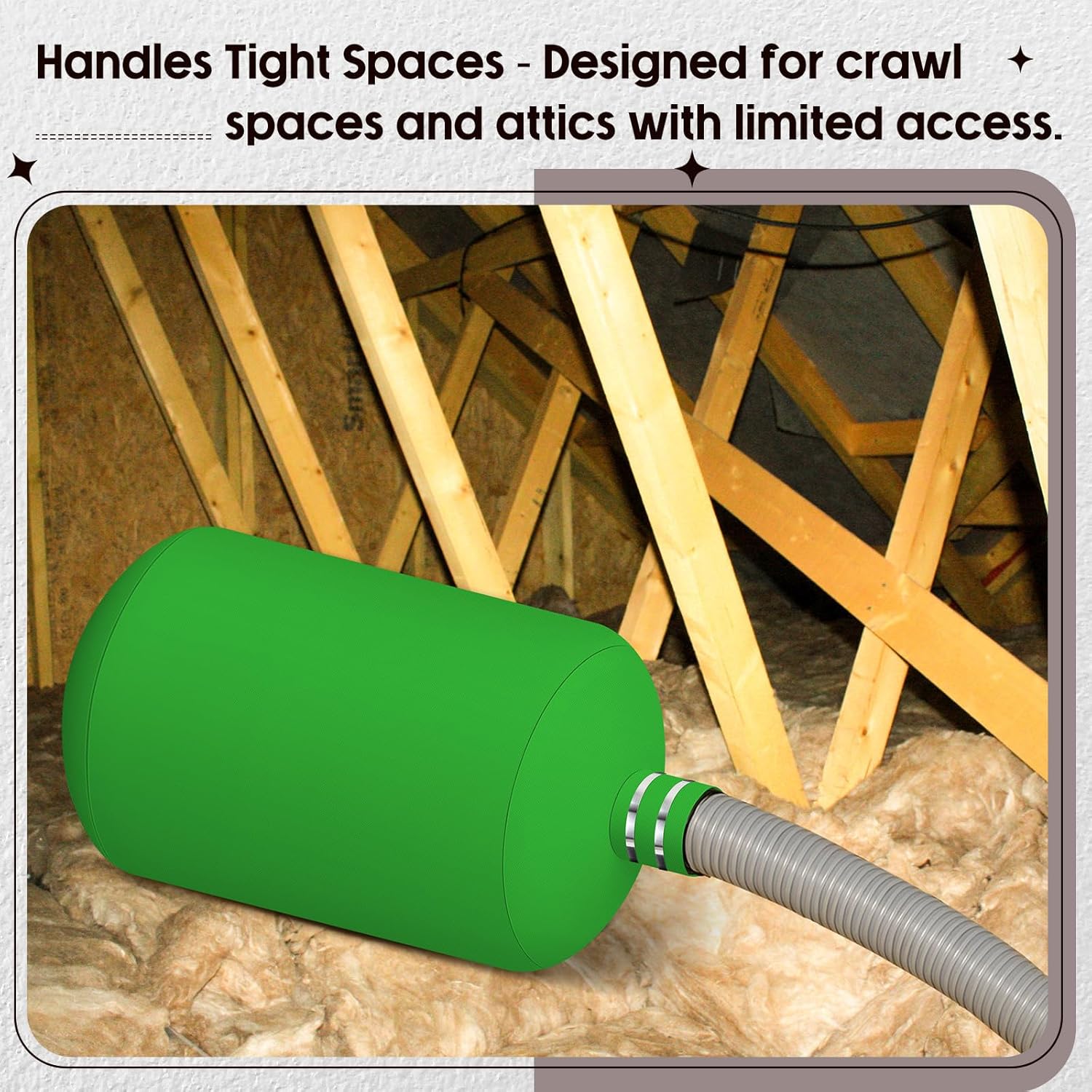 Pangda 5 Pack Insulation Removal Vacuum Bag Bulk 6 x 4 ft Heavy Duty Attic Low Dust Bag Holds 75 Cubic ft 400 Lbs Compatible with Insulation Hoses Easy-fill Spout & Lowest Dust Filter (Green)