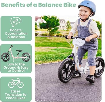 Zoomies Folding 12 Toddler Balance Bike for 2 to 5 Year Olds Foldable Easy to Take On The Go w/Carrying Strap