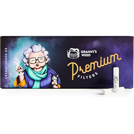 Granny's Exclusive Slim Aktivkohlefilter | Ø 5,9 mm Filtertips | Aus veganer Kokosaktivkohle | 100 Stück in hochwertiger Magnetverpackung | Für Selbstdreher