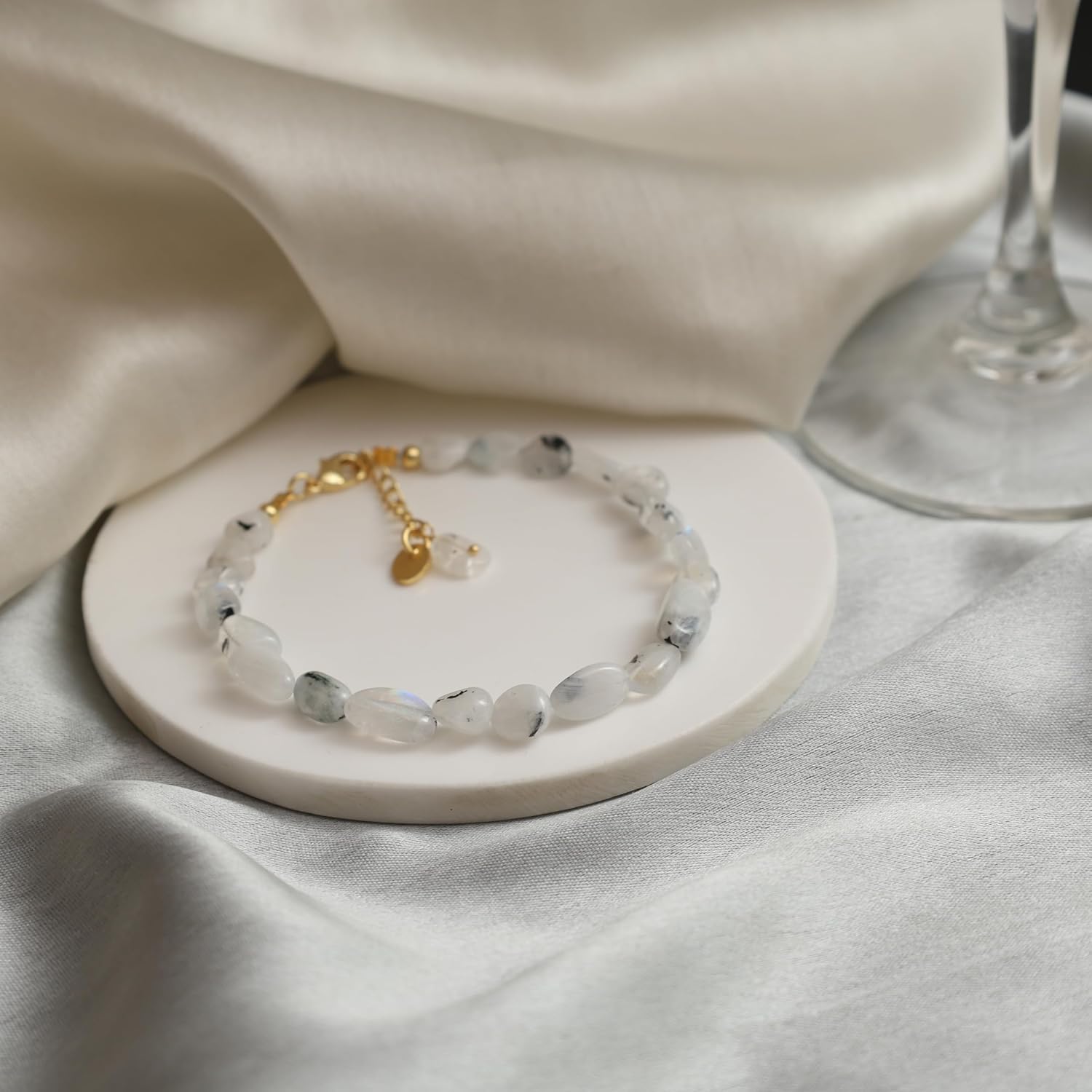 Gempires Natural Nuggets Bracelet Handmade Jewelry With 7 + 1 Inch 14k Yellow Gold Plated Adjustable Chain - Image 5