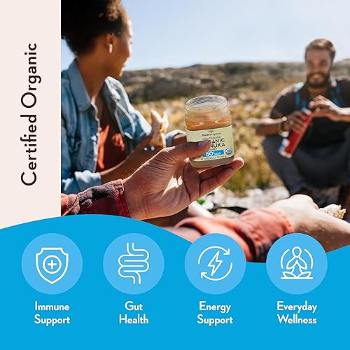 Miniatura 5 de Wedderspoon Miel de Manuka Cruda Premium Orgánica Certificada por USDA, 50+ MGO, 8.8 Oz, Miel de Nueva Zelanda Sin Pasteurizar, De Nuestras Colmenas