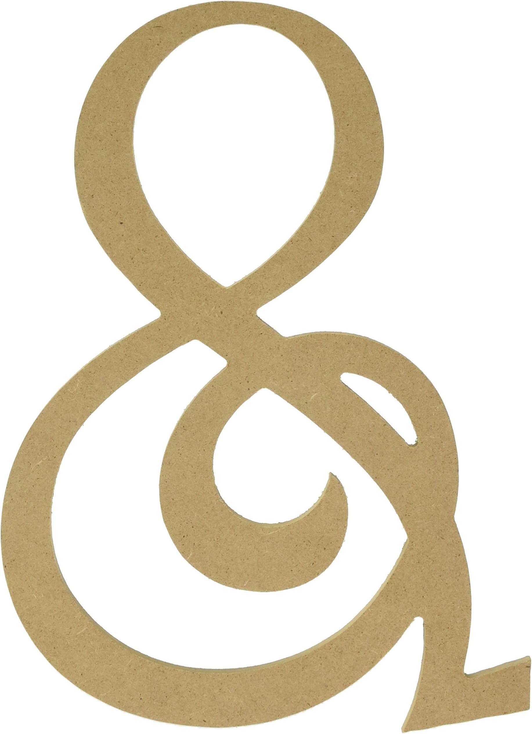 Darice MDF 8In. Fancy Script and Sign, Brown