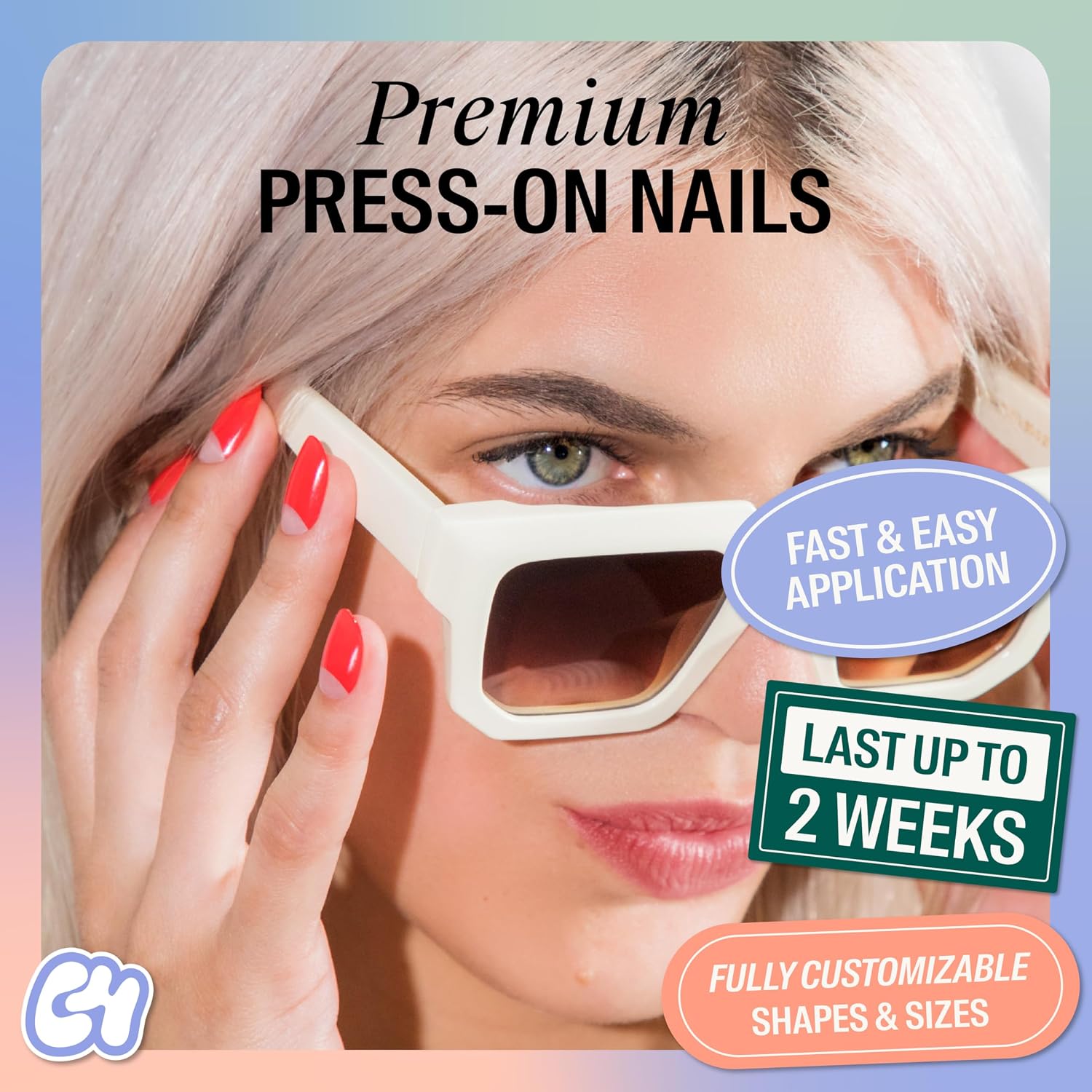 Chillhouse - Chill Tips, Press on Nails Kit - 90's Supermodel - 30 Nail Shapes & Sizes - Up to 2 Weeks Wear - Customizable Fit - Reusable - Latina Founded, Women Owned, Beauty, Self Care