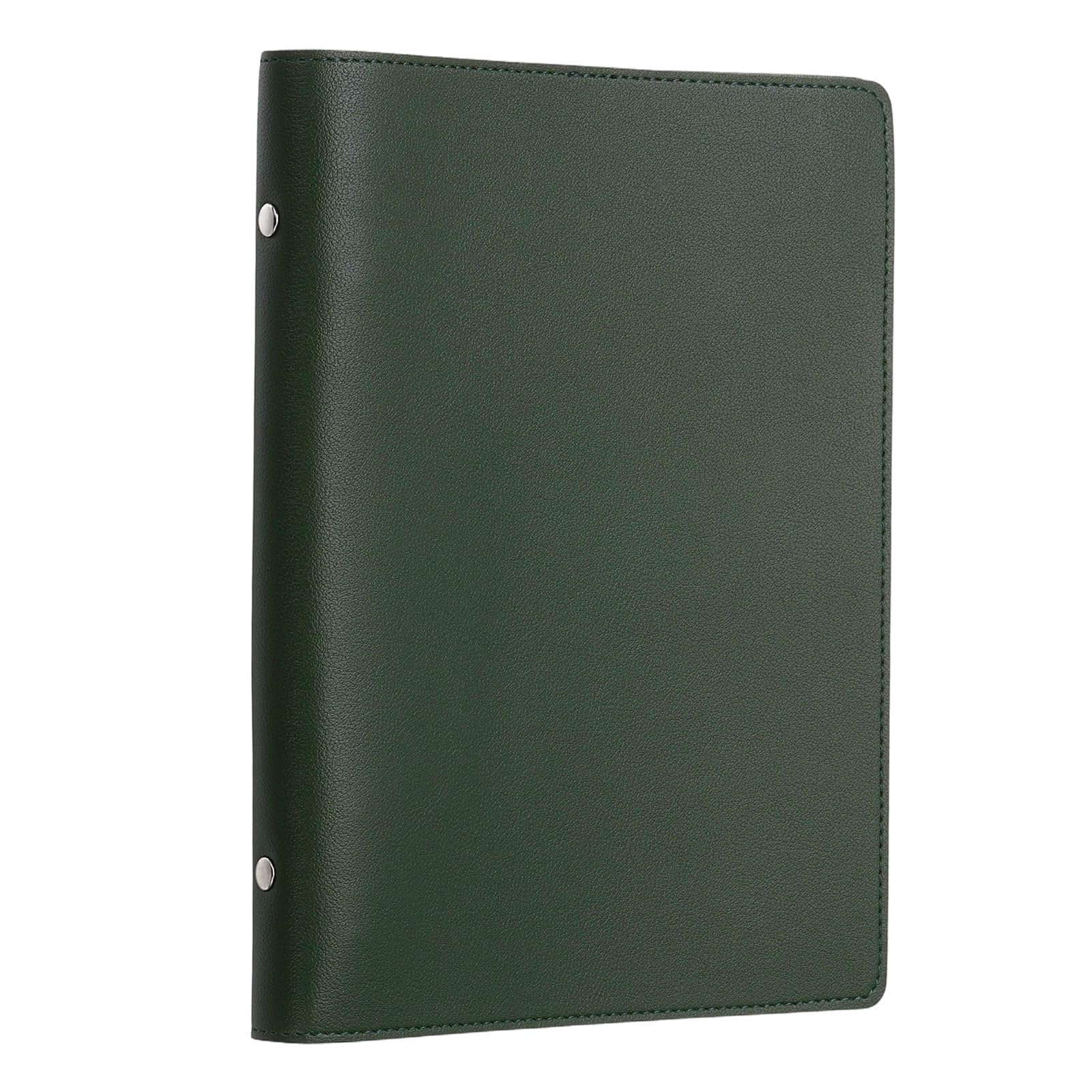 PATIKIL A5 Leather Binder Journal Cover, 8 Ring Refillable Binder Loose Leaf Notebook Protector No Paper for Work Meeting Notebook Folder, Green