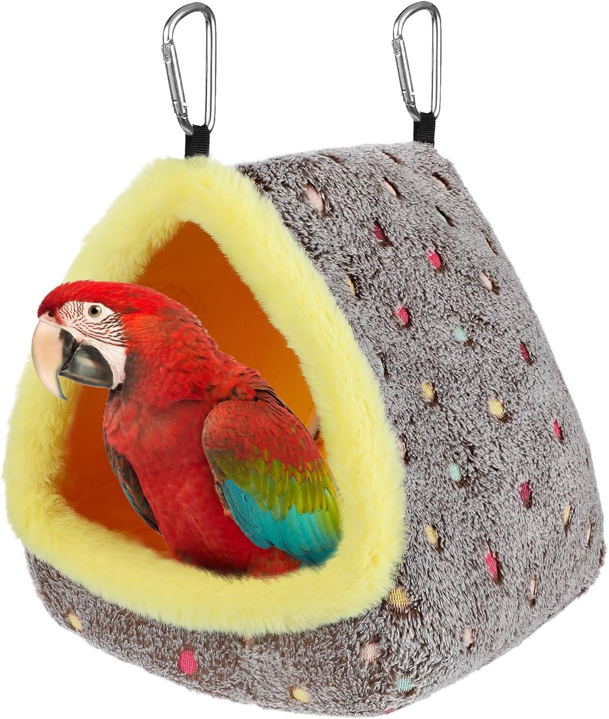 MEWTOGO Large Winter Warm Bird Nest for Cage - Comfortable Birds Bed with Support Plate, Hanging Shed Hideaway Hammock Hut Gift for Macaws African Grey Amazon Parrots
