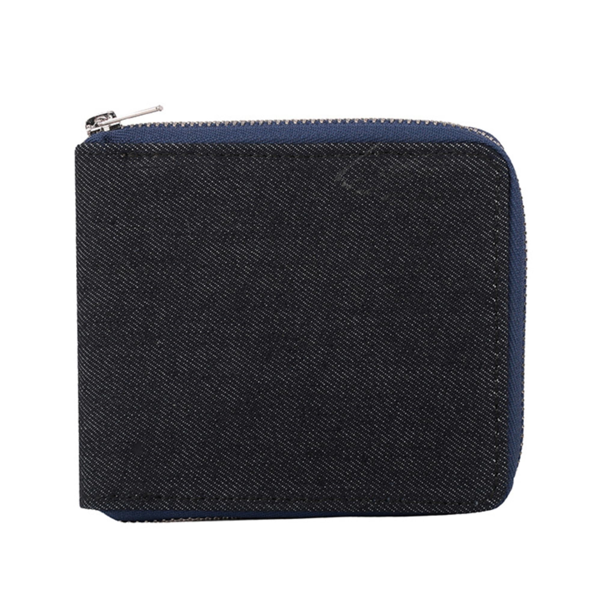 Wallet | Made from Vegan Banana Leather | Stylish Zip Closure Wallet for Men & Women, Dark Denim-image-2