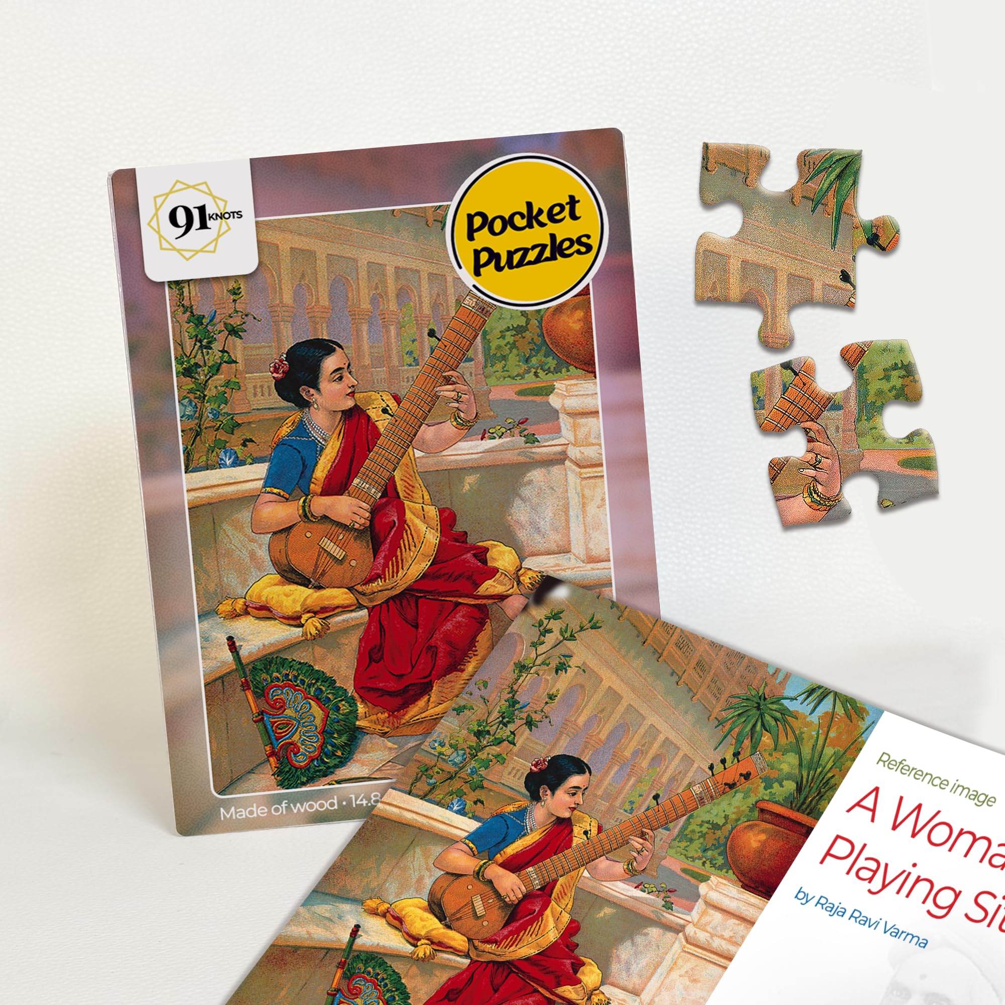 Sponsored Ad - Woman Playing Sitar 140 Pieces Premium Wooden Jigsaw Puzzle for Adults & Teens | Indian Classical Art Brain Teaser | Relaxing Mindfulness Game