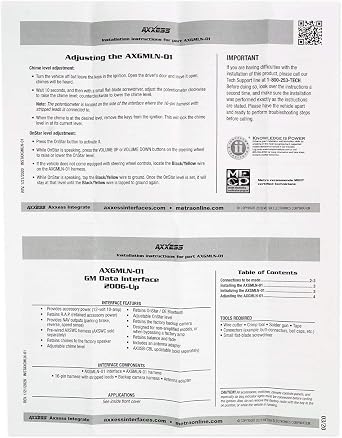 Axxess AXGMLN-01 AXGMLN-01 Data Interface for Select GM 2006 and Up Vehicles