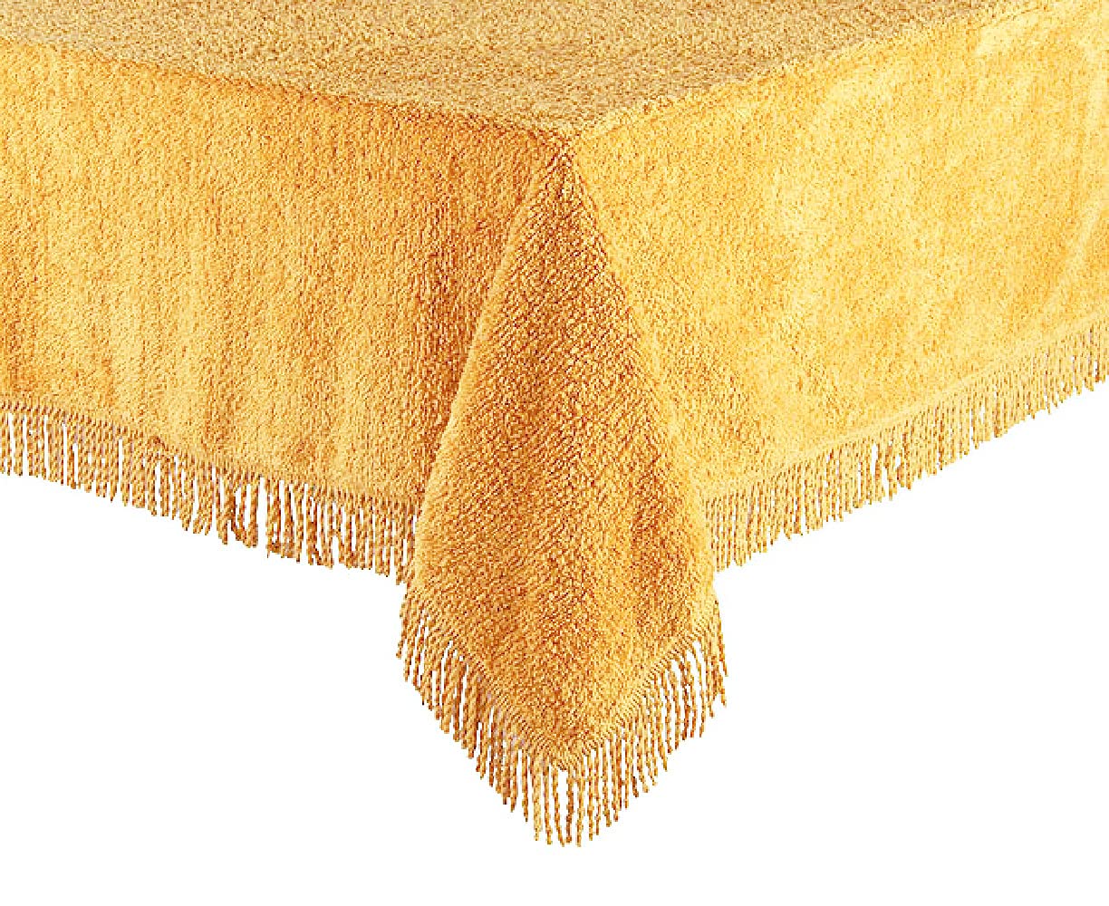 Diana Cowpe CHENILLE FRINGED TABLECLOTHS | 100% Pure Cotton | Traditional Design | Opulent & Heavy | Many Colours & Sizes (137x183cm (54x72) Rectangular, Gold)