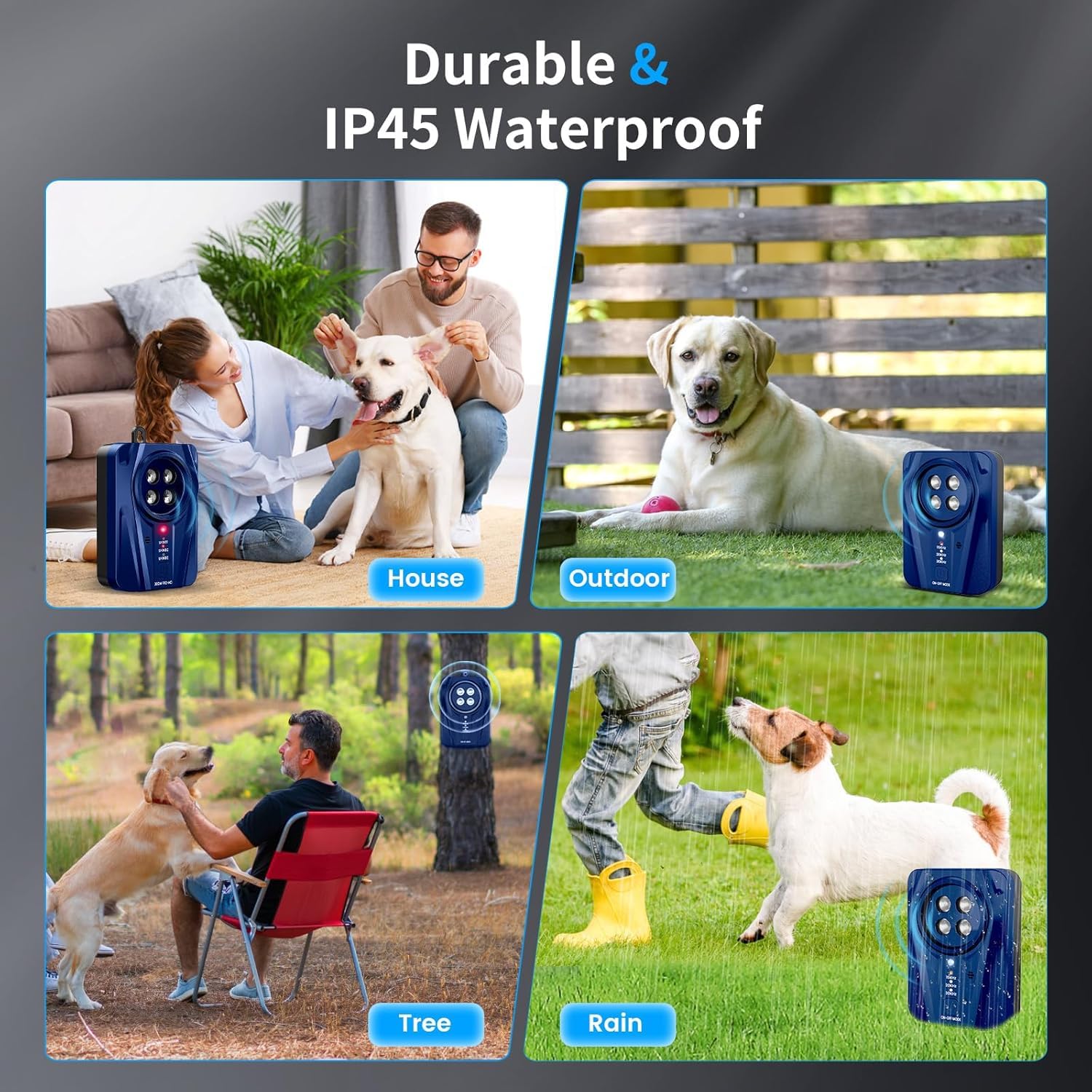 Dispositivo antiladridos, dispositivos disuasivos ultrasónicos de mano para perros con doble frecuencia, rango efectivo de 16.4 pies, dispositivo de ladridos de perro para entrenamiento en