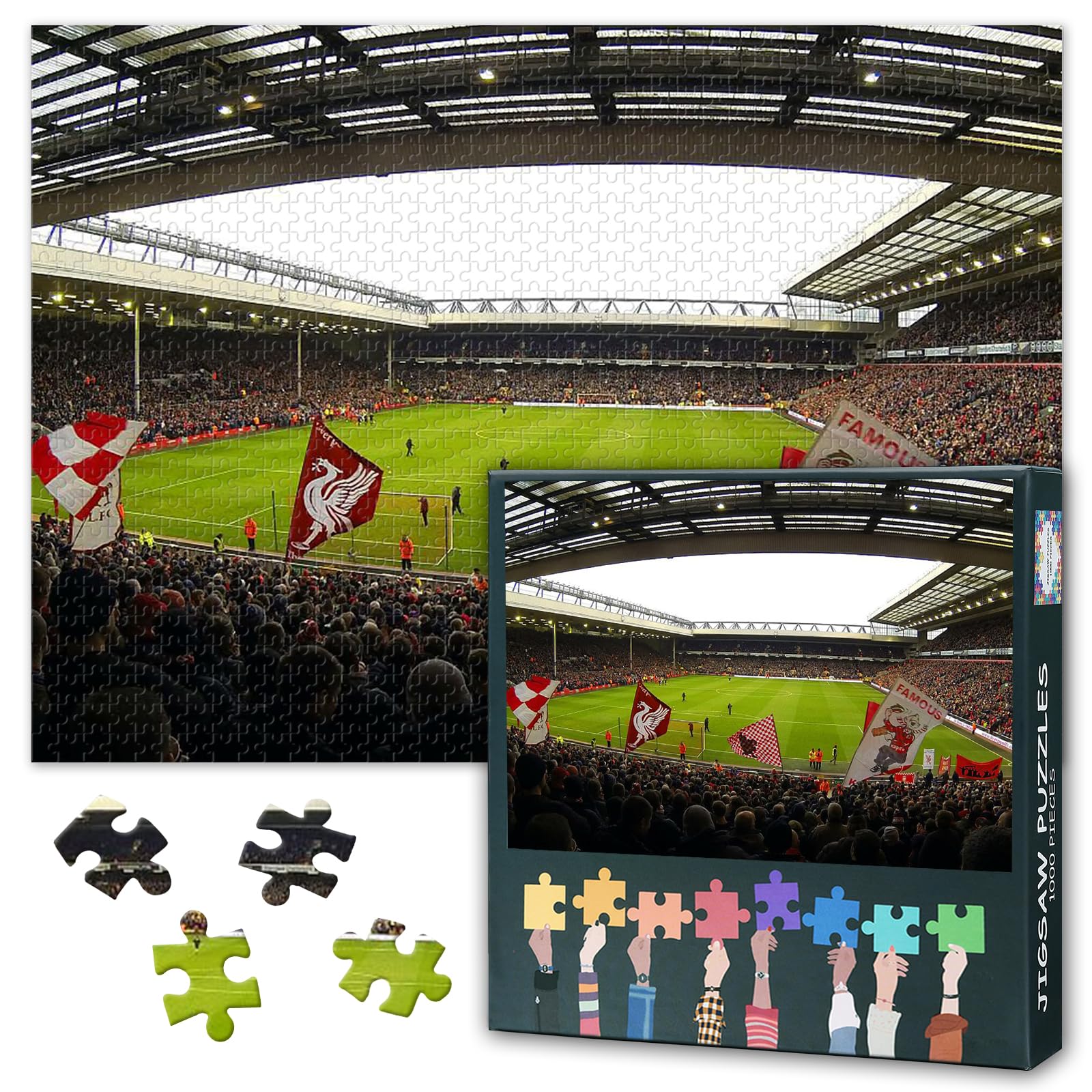 Ball Park Liverpool Anfield Stadium Adult Puzzle Set – 1000 Pieces Ideal for Coffee Table, Dining Room or Puzzle Table – 50x70cm When Complete