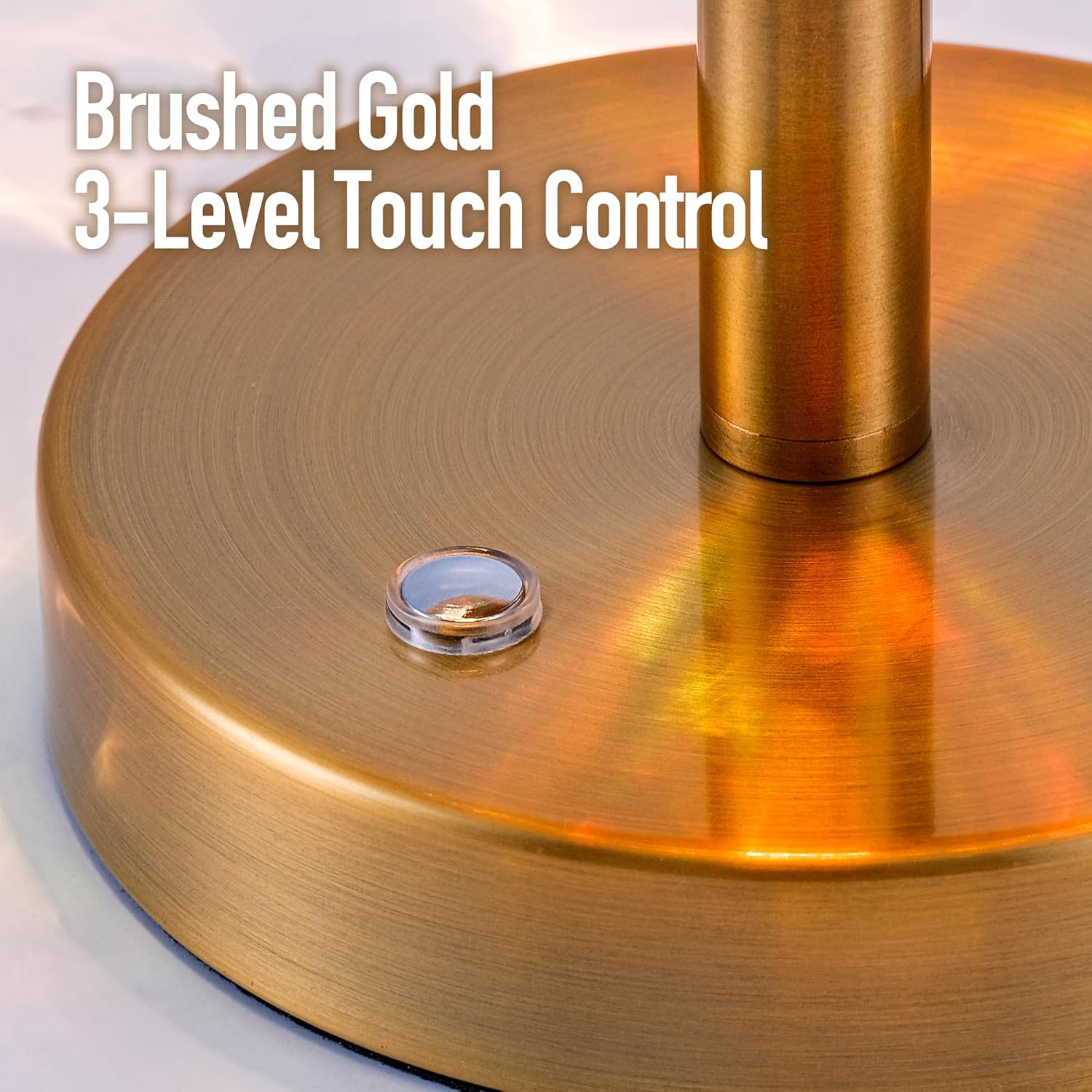 Touch Control Hammered Glass Table Lamp Brass Gold Portable Dimmable Brightness Small Nightstand Light 3-Way Stepless Dimming Bedside Bedroom Living Room (Colorful Amber Glass & Gold)