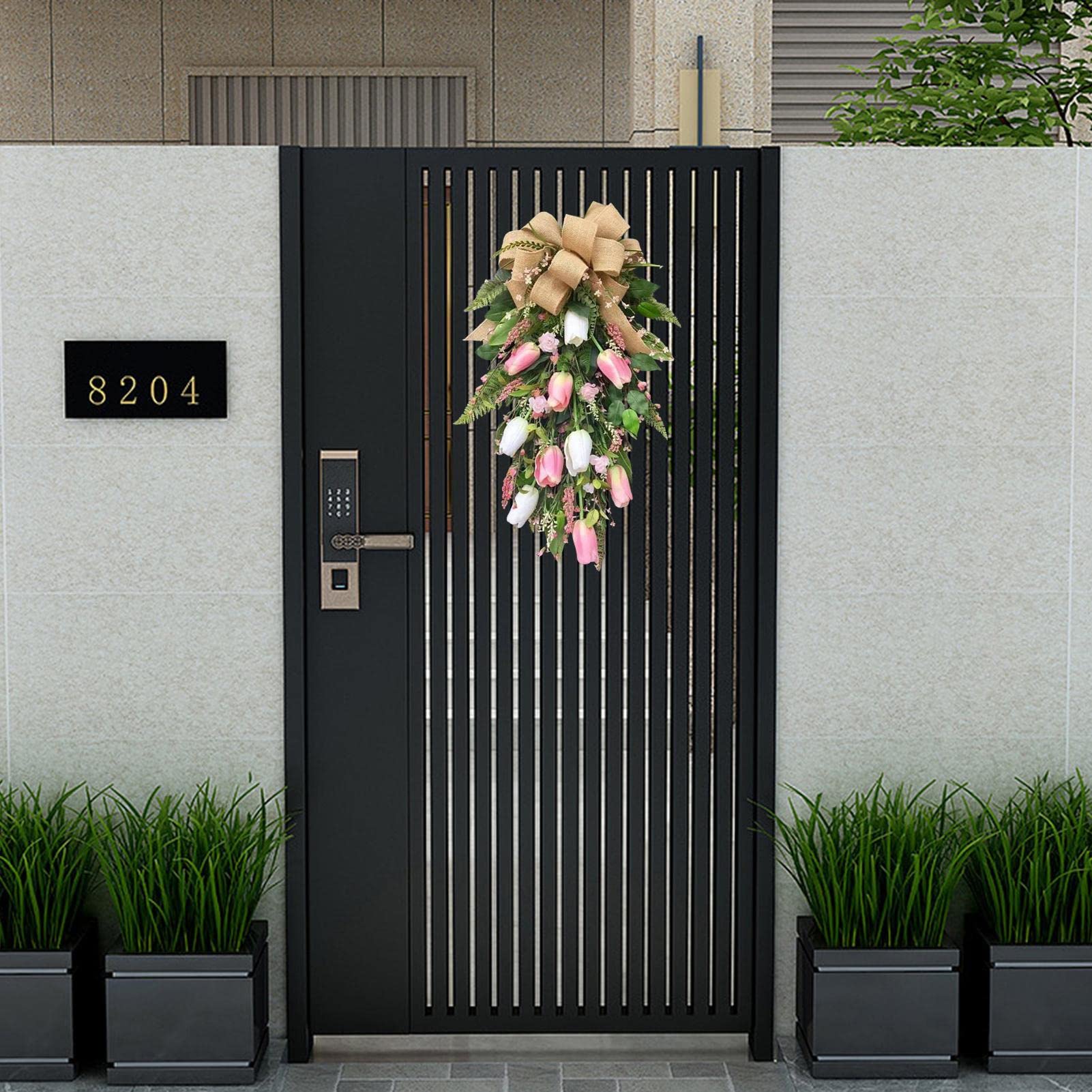 Ghirlanda A Decorazione per Portico 55 Cm | Ghirlanda Primaverile Per Casa Porta d'Ingresso Portico Parete Finestra Festival Matrimonio Primavera Autunno Inverno