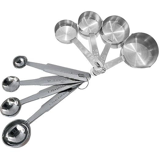 Taluka Set of 4 Heavy Measuring Cup and 4 Measuring Spoon