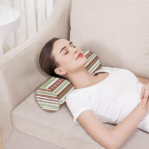 Miniatura 5 de JUNZAN Christmas Borders Bolster Pillow Insert Neck Roll Pillow Decorative Round Pillow Covers Decorative for Cervical Support Pillow Cylinder