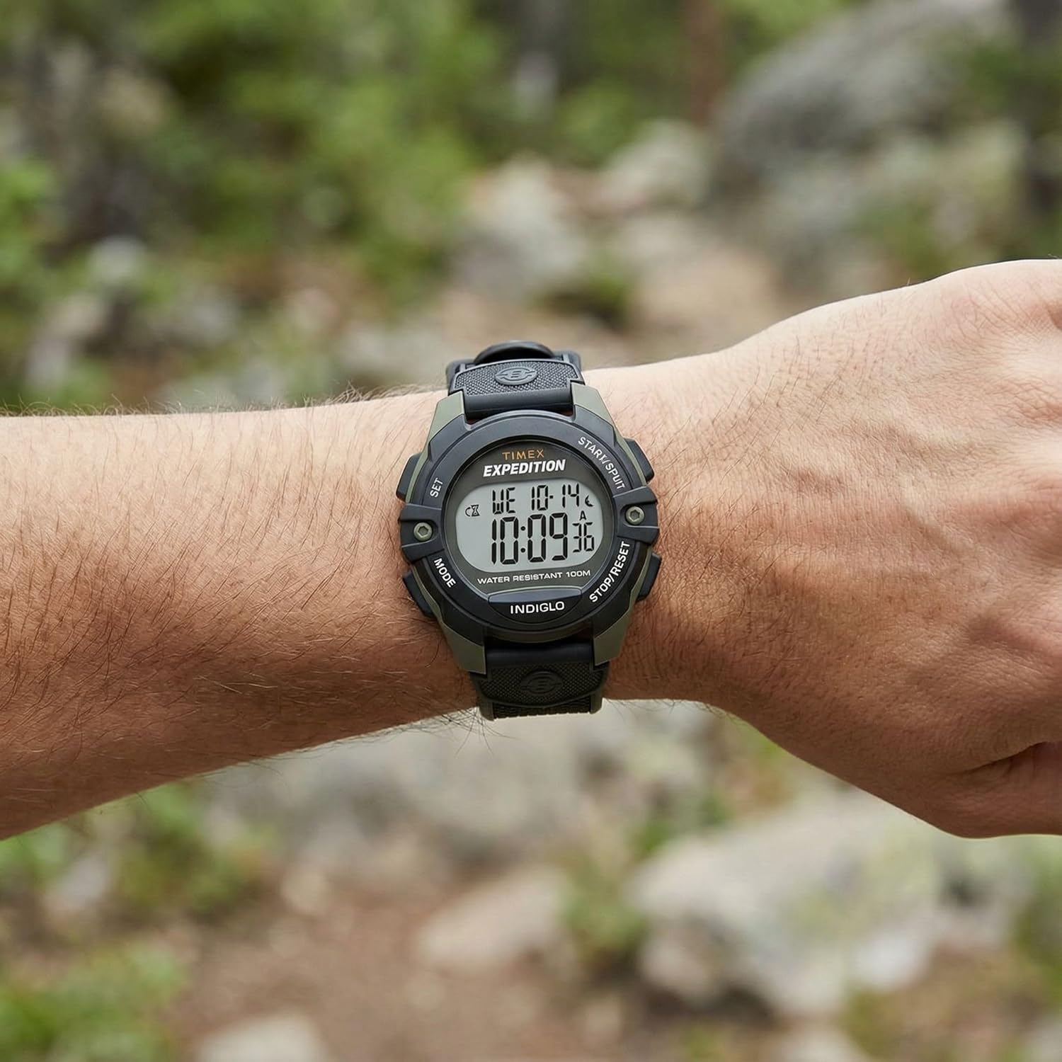 Timex Men's Expedition 41mm Watch - Black Strap Digital Dial Green Case - Image 6