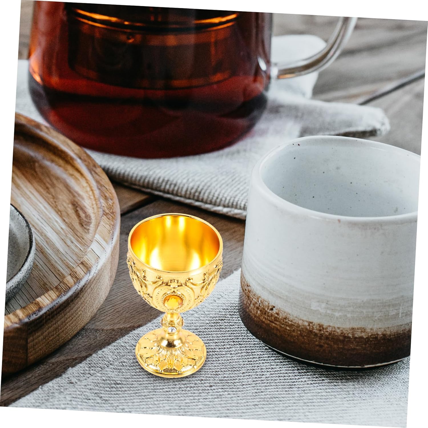Vintage Chalice Goblet, Sacrifice Cup,Vintage Chalice Goblet Egyptian Wine Glass Altar Goblet Royal Wine Cup Brass Drinkware for Buddhist Holy Offering Cup