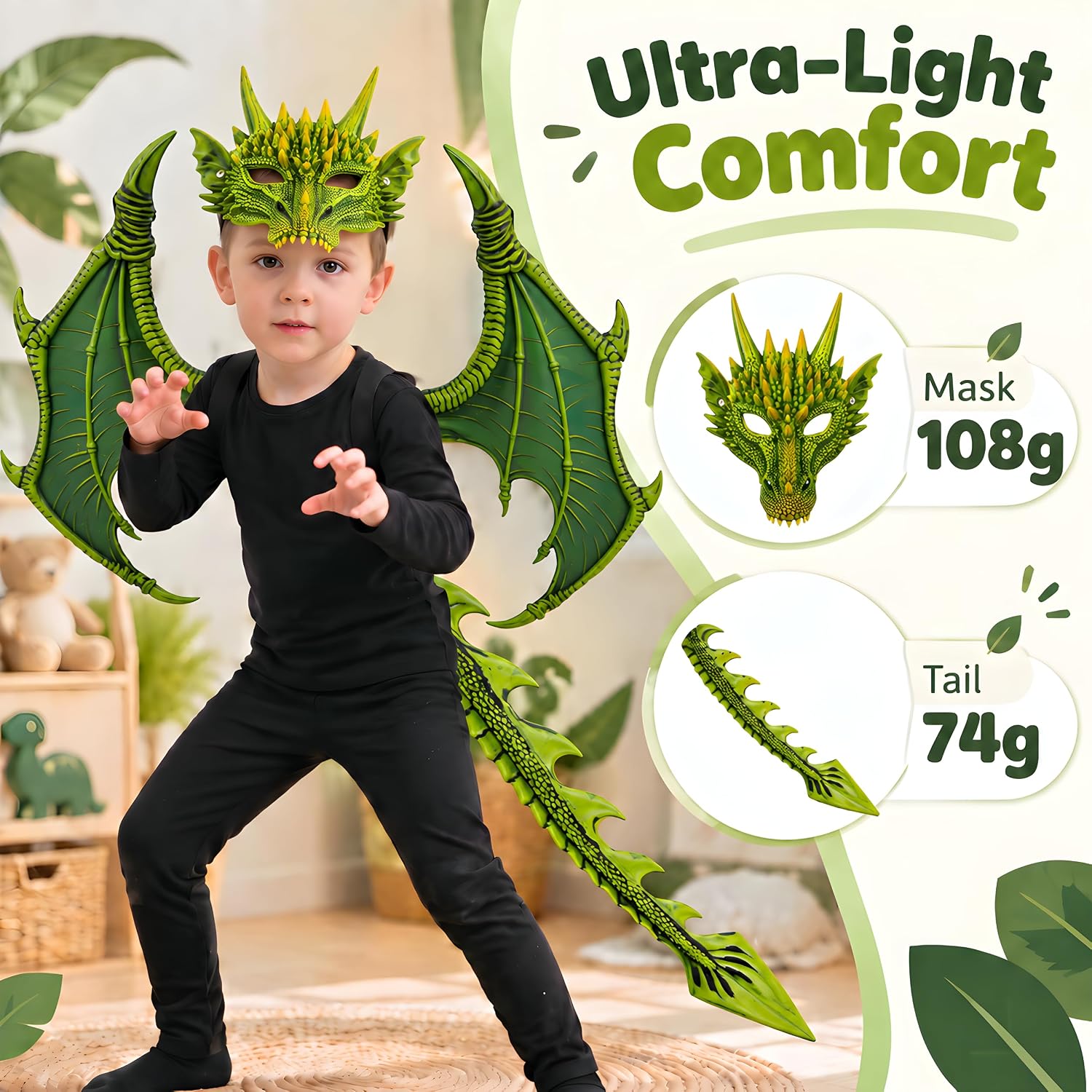 CRTEPST Dragon Costume for Kids Boys Girls