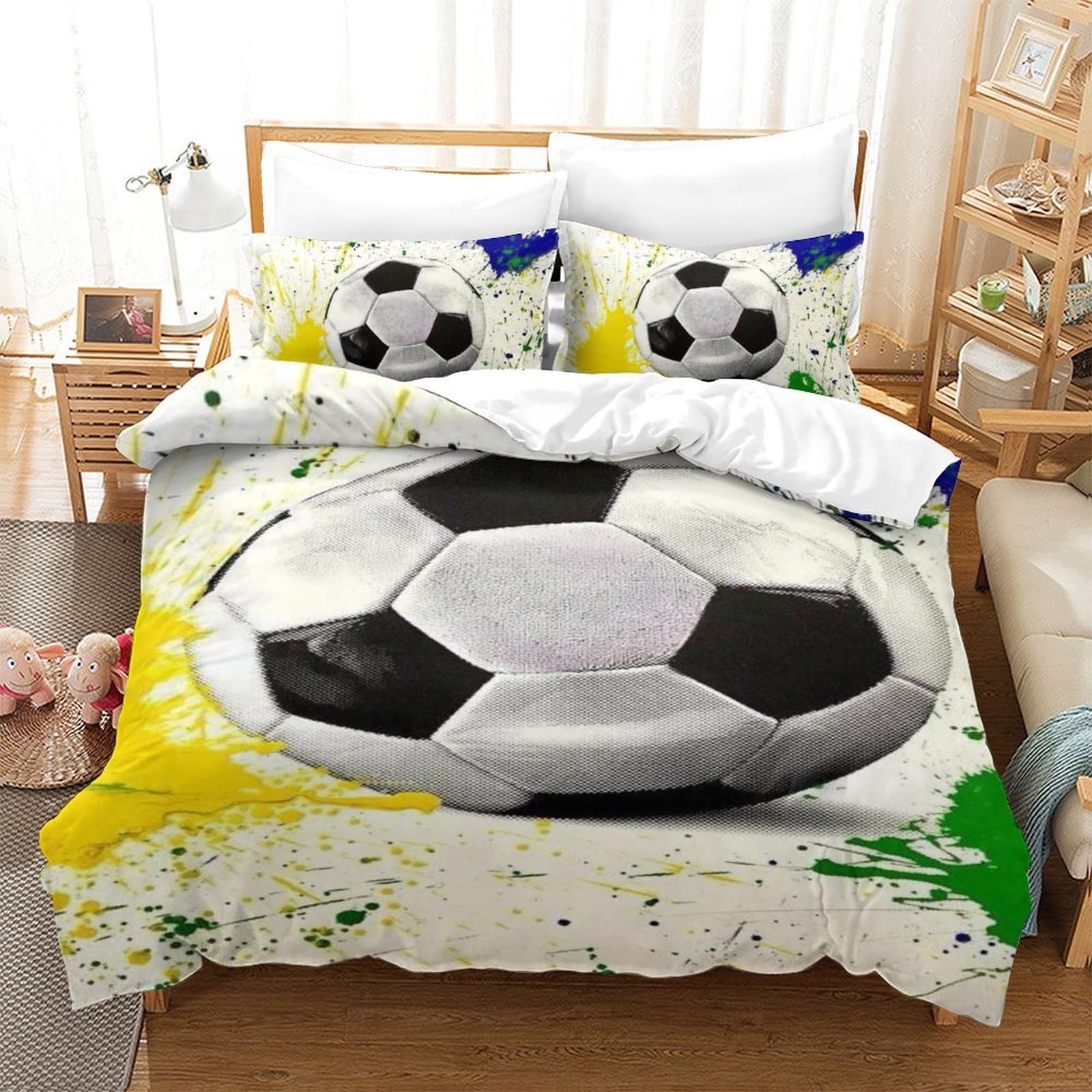 Housse de couette football 3D pour décorer la chambre de votre enfant