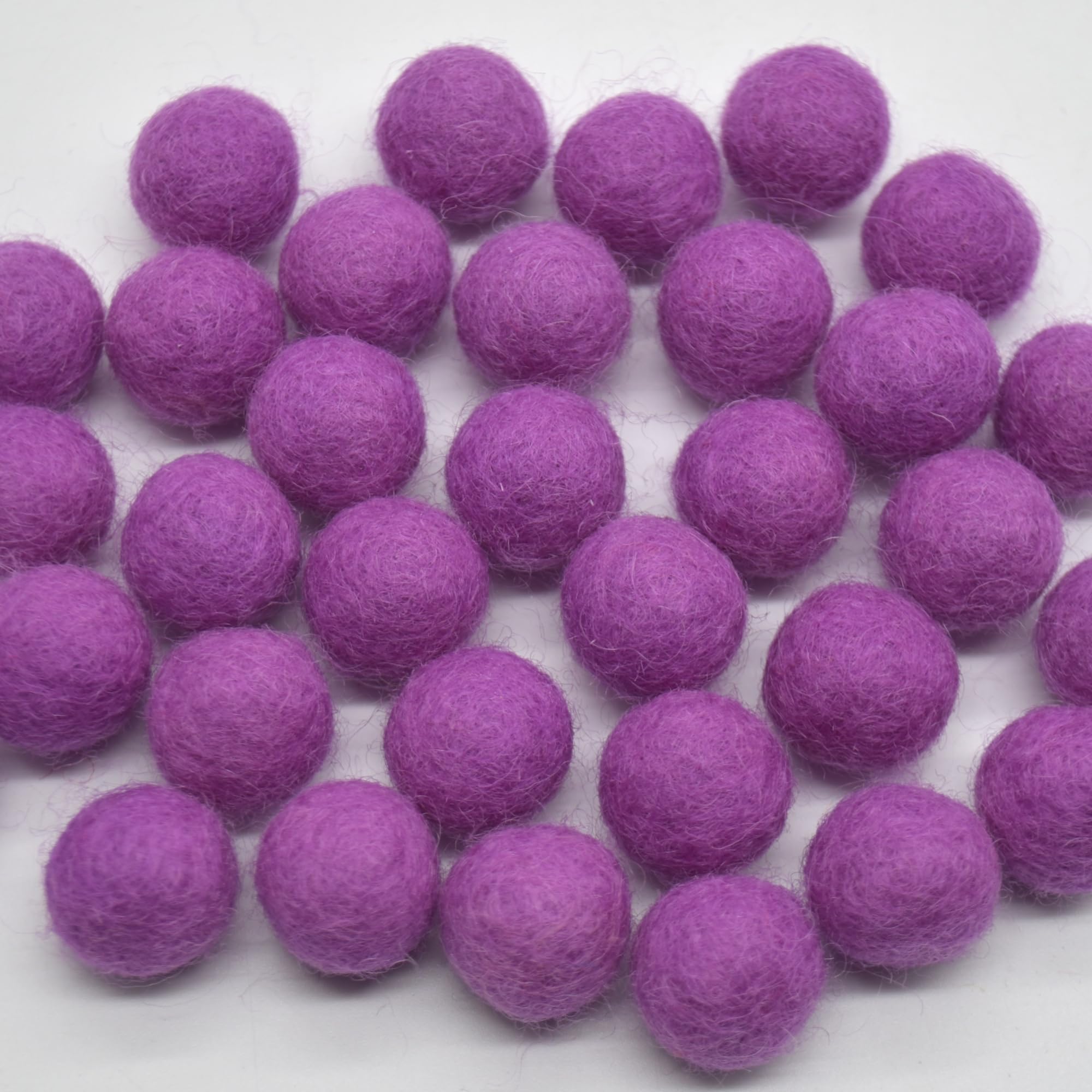 Oriental Direct based in West Yorkshire 100% Wool Felt Balls - 1.5cm - 25 Felt Balls - Amethyst Purple