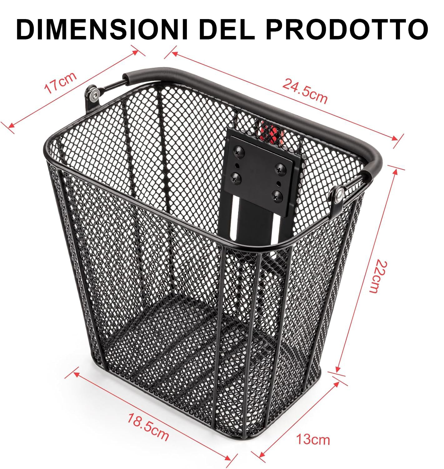 CXWXC Cestino per scooter con manico – Cestino anteriore rimovibile rapido per scooter elettrico – Cestino per bicicletta con supporto fisso, adatto per biciclette pieghevoli, pedaliere e ginocchia