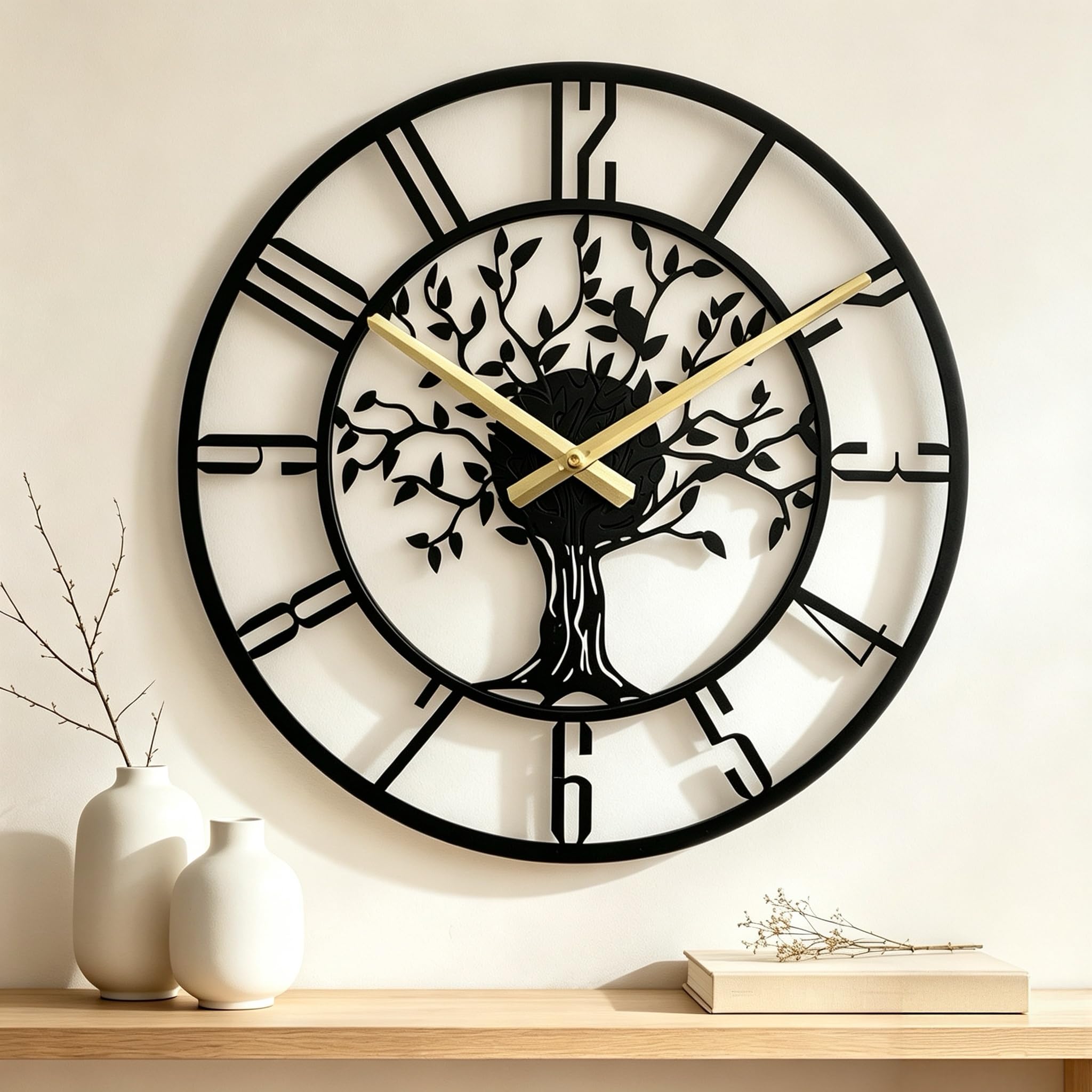 Photo 1 of Roivikis Tree of Life Wall Clock, 18" Metal, Silent
