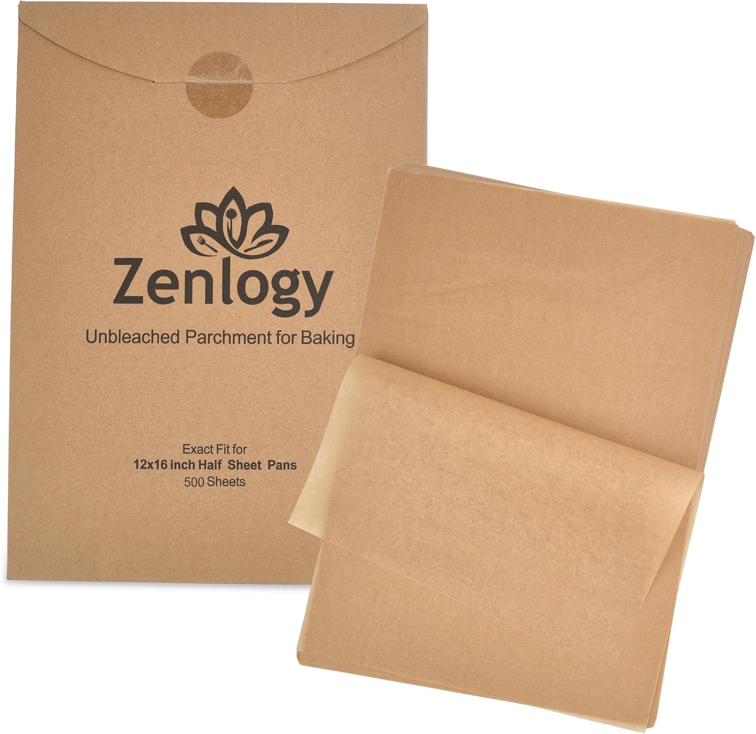 Zenlogy parchment paper sheets 12x16, unbleached 500 sheets