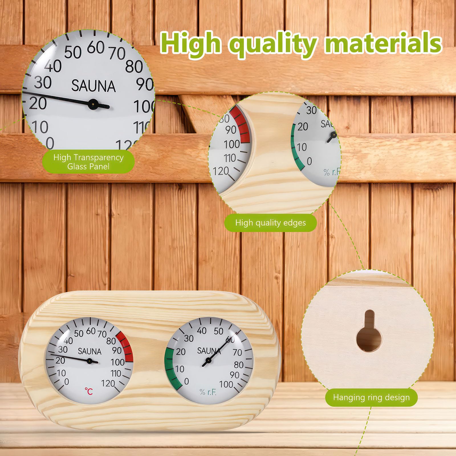 ALLOMN Sauna Thermometer Hygrometer - Image 4