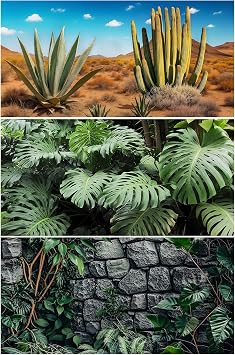 3 Pcs Reptile Background for Terrarium 40 Gallon, Bearded Dragon Tank Background 36x18 inches, Leopard Gecko Tank Accessories, Desert, Jungle, Rocky Style Terrarium Supplies Decor