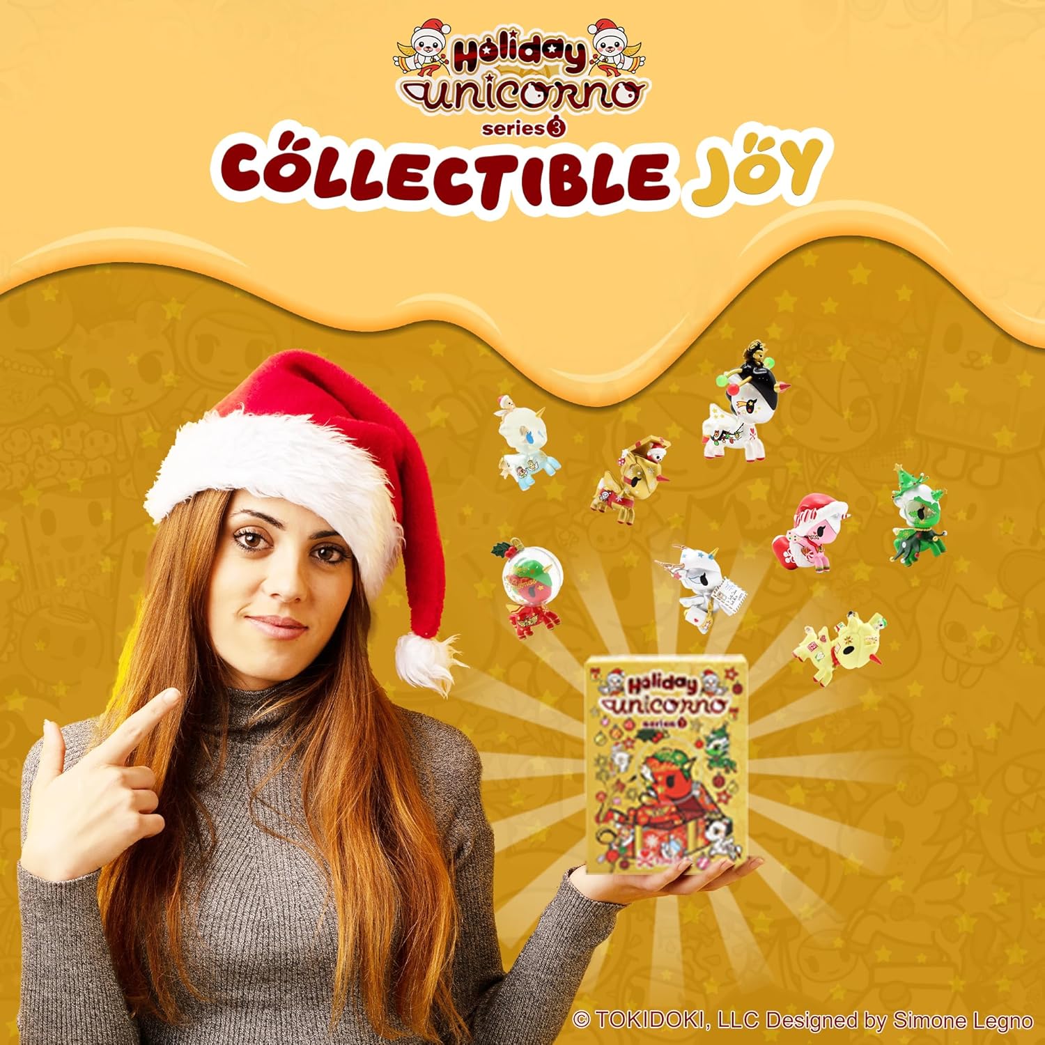 tokidoki - Holiday Unicorno Series 3 Blind Box – Collectible Mystery Figure – Cute Miniatures – Surprise Gift for Kids & Collectors – Random Unicorn Collectibles - 8 Pack