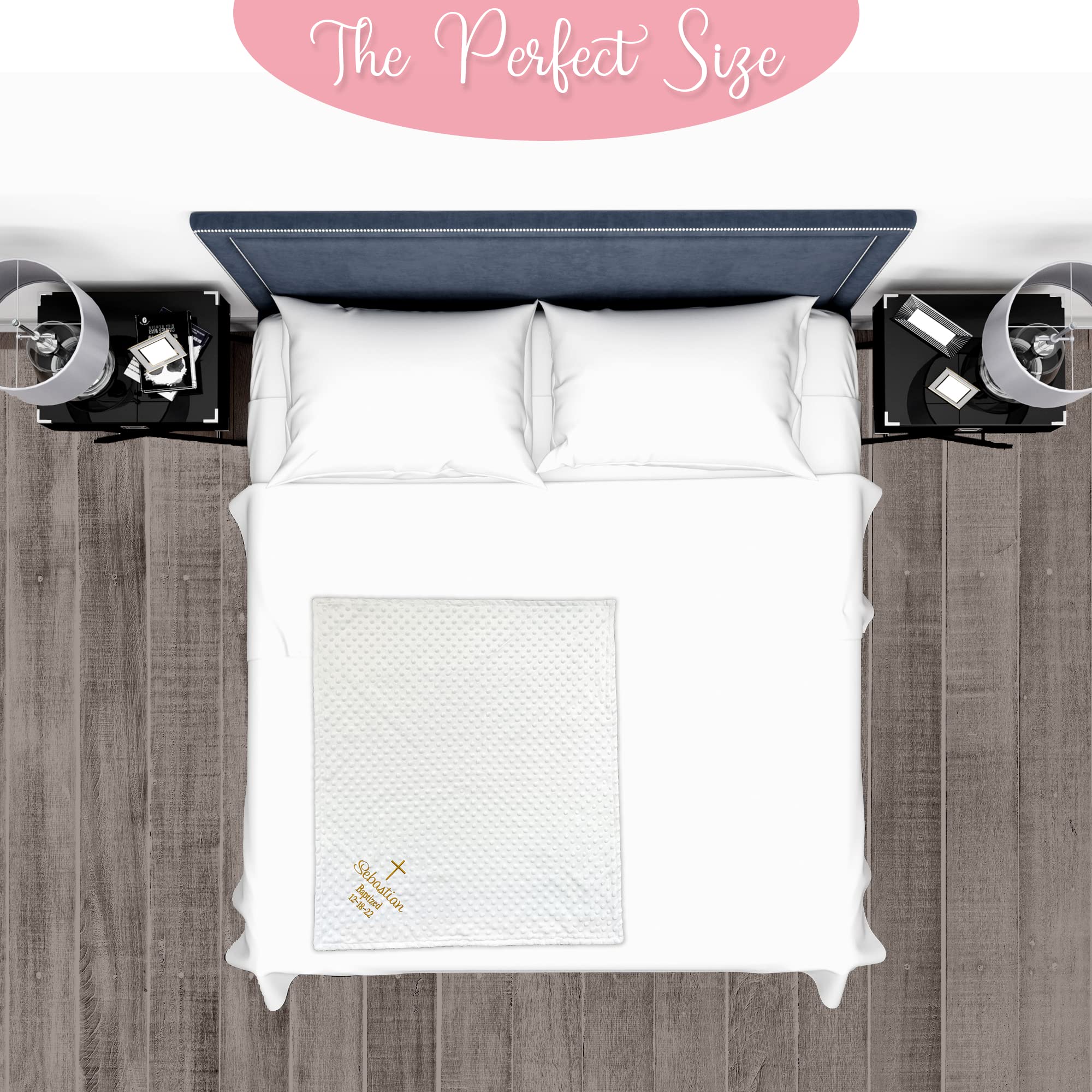 Personalized Baby Blanket – Custom Name Blanket For Boys & Girls, Perfect Newborn Baptism Gift For Parents & Grandparents