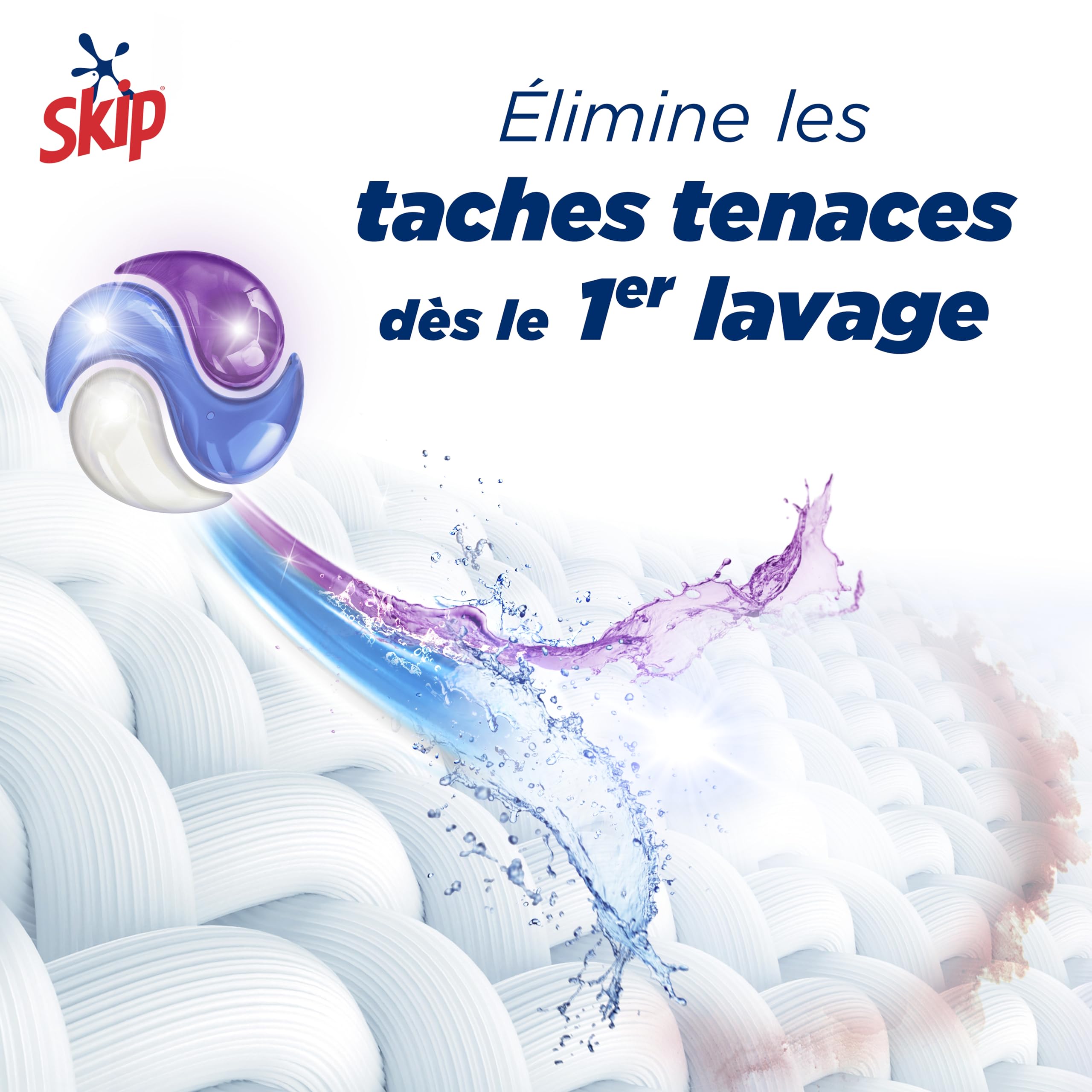 SKIP - Lessive liquide en capsules Active Clean 3 en 1 - 114 lavages - fraîcheur longue durée - sans emballage plastique (lot prOMO de 3x38)