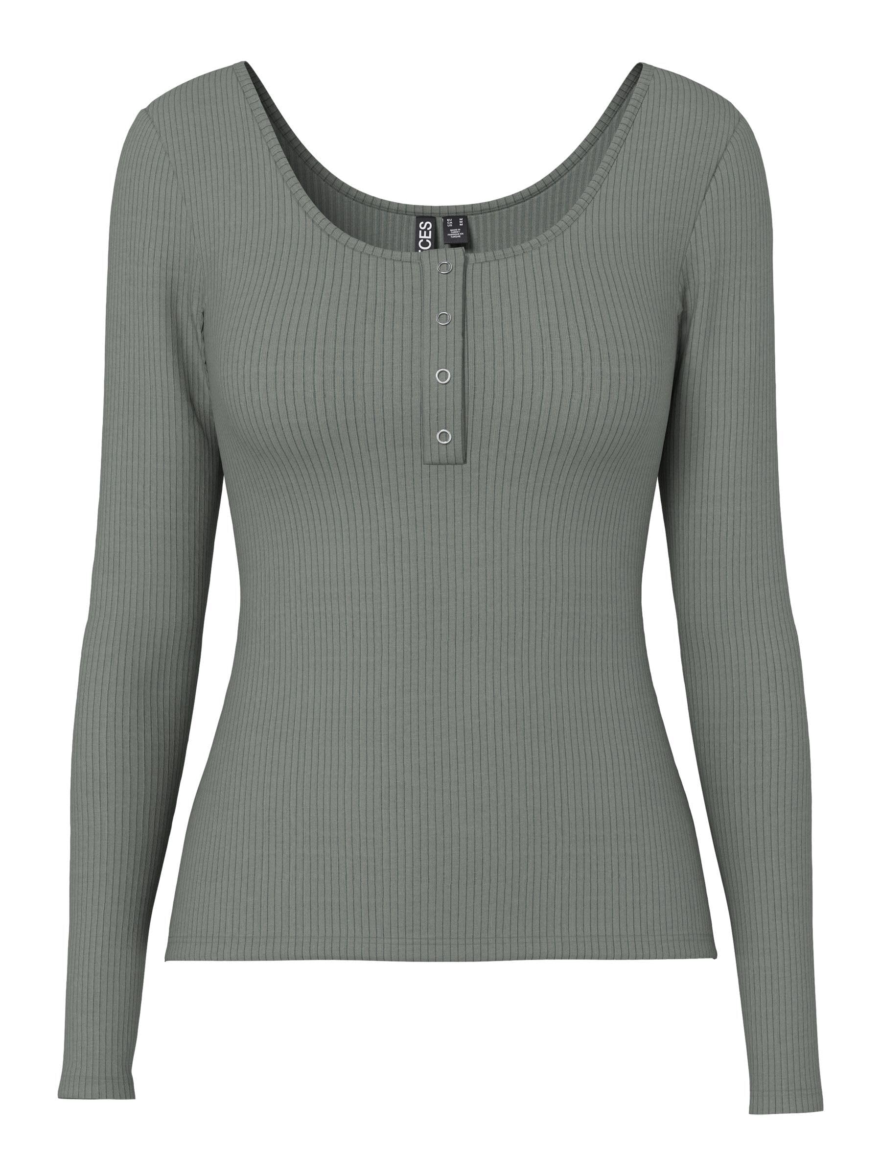 PIECES Pckitte LS Top JRS Noos Bc, Castor Gray, L