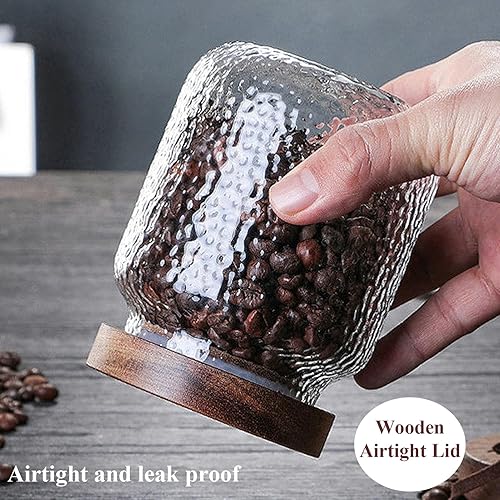 Miniatura 3 de Viovian Frascos de vidrio de 16 onzas con tapas de madera, tarro decorativo transparente para alimentos, cocina, café, té, azúcar, galletas, dulces,