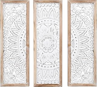 SwallowLiving 3D Layered Mandala Wood Wall Art Set of 3 – 23.6