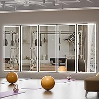 Vista 9 de Hasipu Espejo de longitud completa con luces, 67 x 22 pulgadas, espejo LED de pie iluminado templado, espejo de cuerpo completo con atenuación e