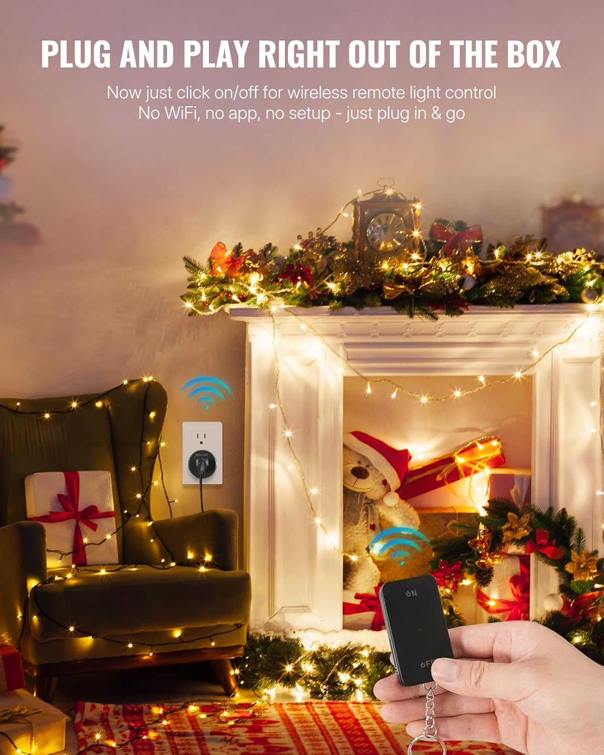 Black Remote Control Outlet Plug 1 Controller + 2 Outlets and Black Remote Control Outlet with Base Bundle, for Lights, Lamps H05RC1206-H09RC1106