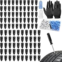 100 Pieces Rubber Nail for Tires, Car Puncture Repair Kit with Screwdriver, Vacuum Tire Repair Nails, Anti-Puncture Kit Car Nail for Motorcycle, Bike (50S+50L)
