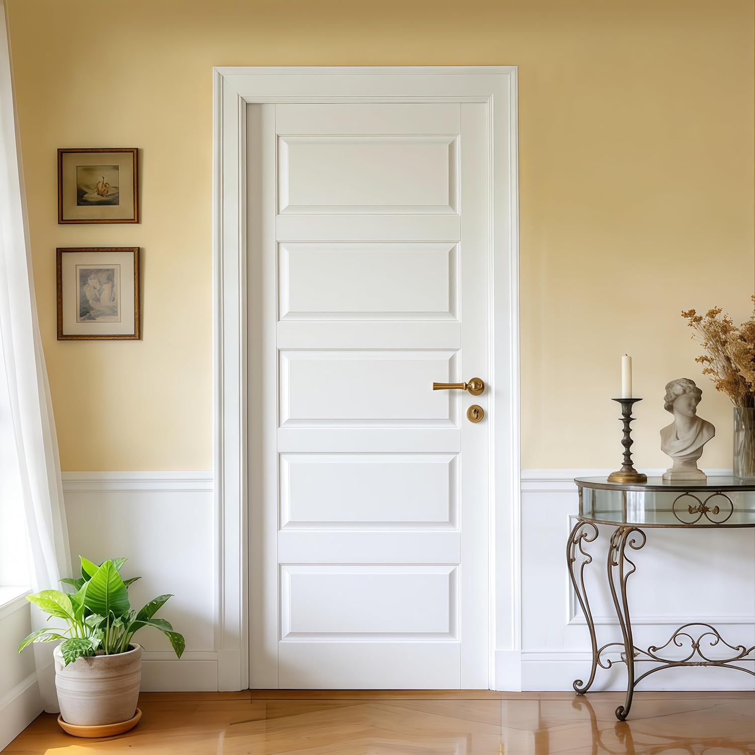 30" x 80" Slab Door It adopts a Five-Grid core Board Design, which can be Easily DIY in Color Without Assembly. It is Suitable for Kitchens, bedrooms, Closets, bathrooms and Pantries