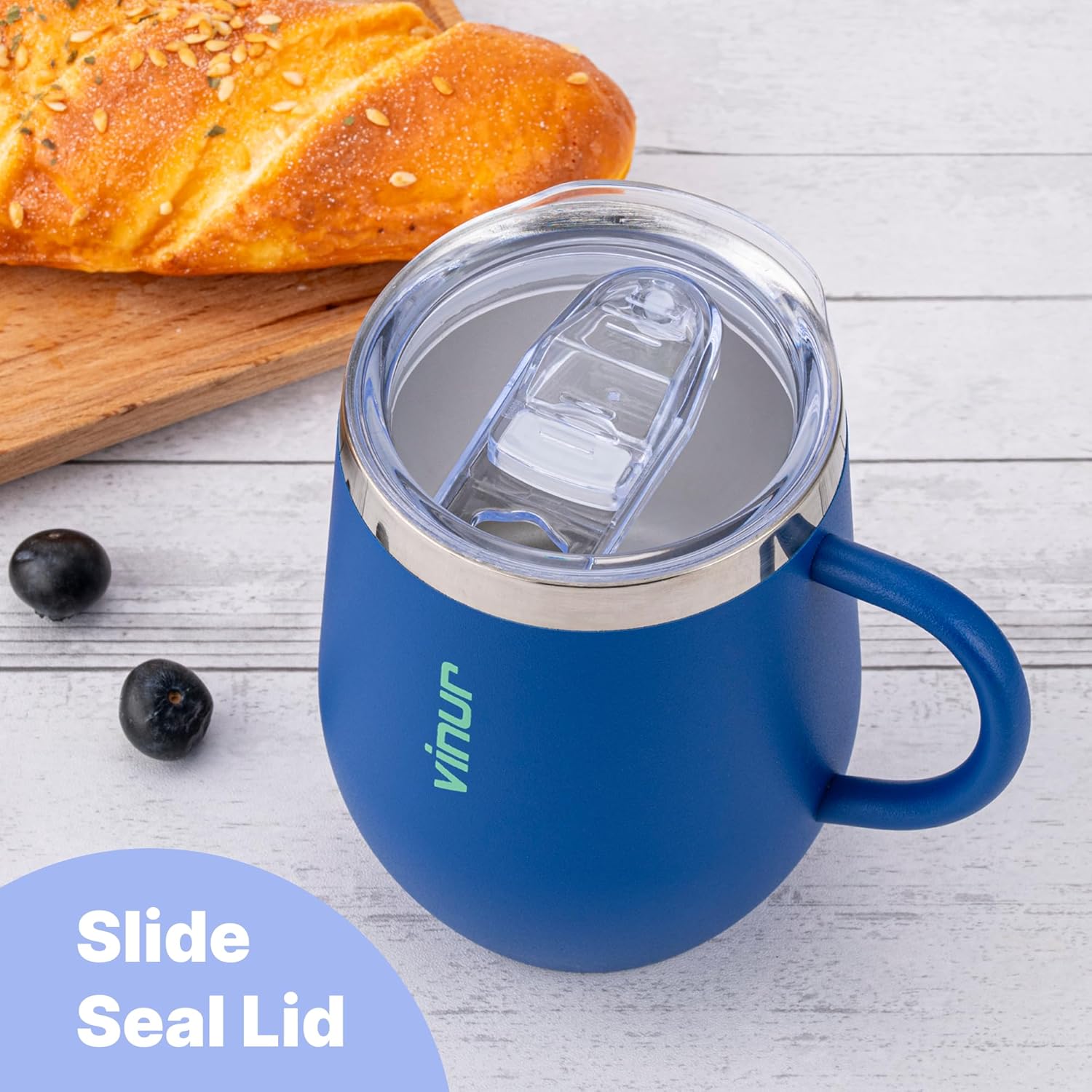 VINUR Kids Tumbler with Handle 12 oz Stainless Steel Double Wall Vacuum Insulated Tumbler with Lid and Straw, Leak Proof Water Cup for Travel(Navy) - Image 6