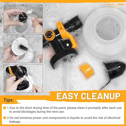 Miniatura 6 de Pulverizador de pintura HVLP de 700 W, pistola de pintura eléctrica, contenedor de alta capacidad de 40.6 fl oz, fácil de limpiar, 5 boquillas de