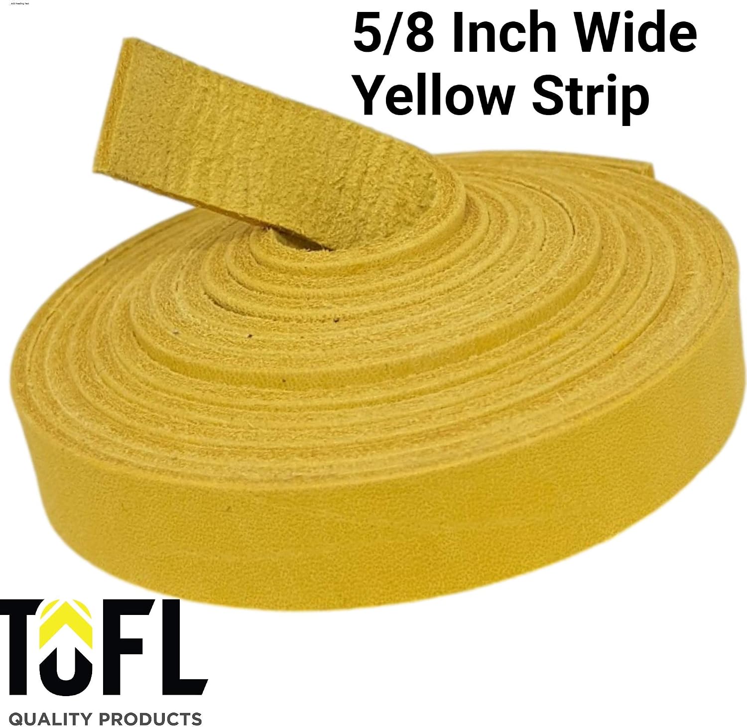 Leather Strap for Crafts & Jewelry | 72 Long × 5/8" Wide × 1/8" Thick (7-8oz) | Genuine Leather Strips for Crafts, Projects or Repairs - Yellow
