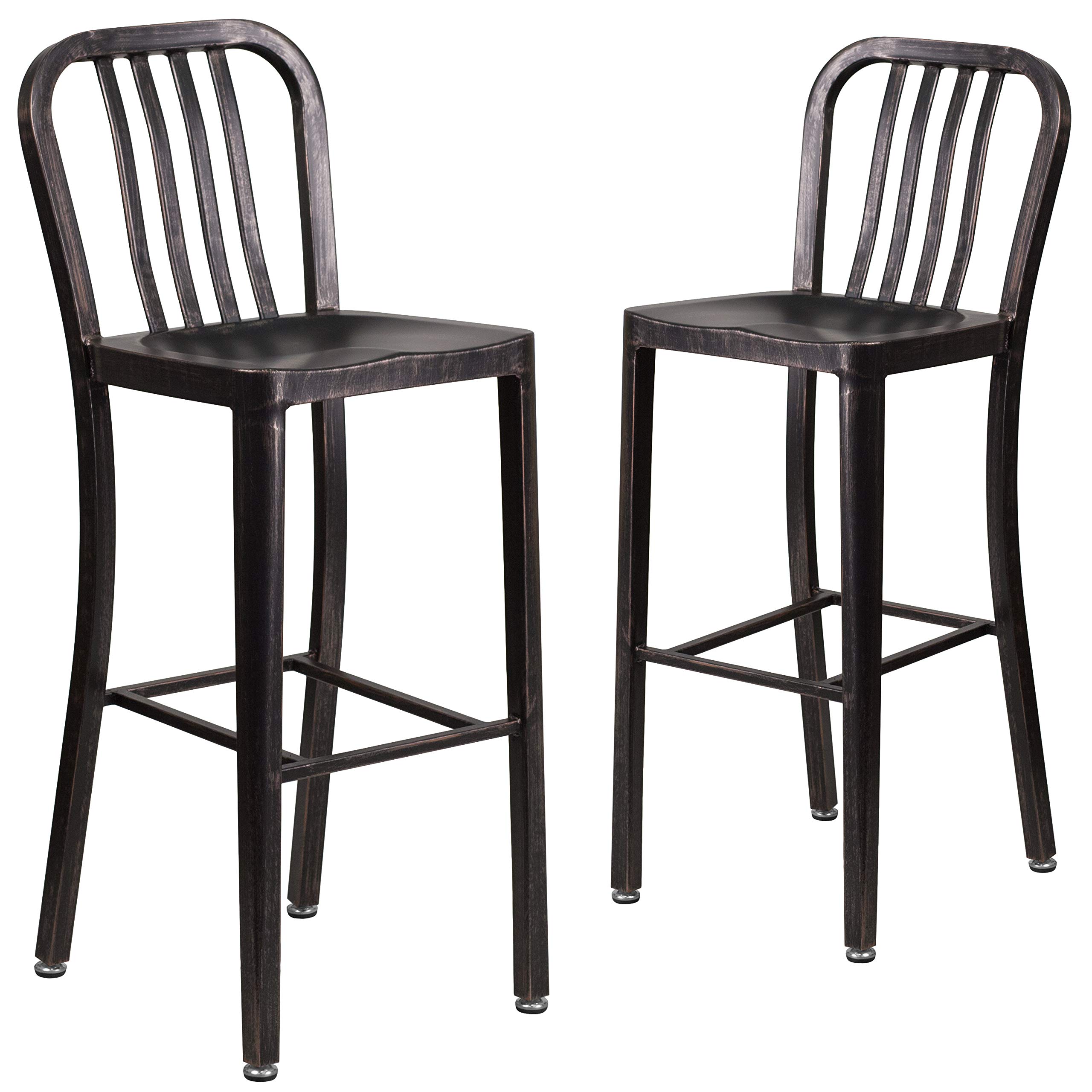 Flash Furniture Black-antique Gold / Set of 2 / Barstool Stools & Bar Chairs