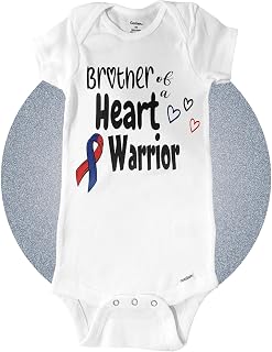Baby Heart Surgery Gifts - Personalized Heart Warrior CHD Onesies - Sister/Brother of a Heart Warrior - 100% Cotton - CHD Awareness Baby Onesies - Gifts for a Heart Mom - Heart Anniversary Outfit