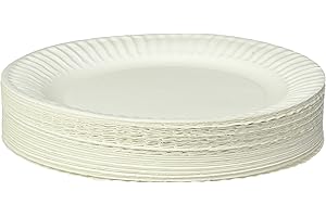 Empress Uncoated Paper Plate, 9 Inches, White, Pack of 100